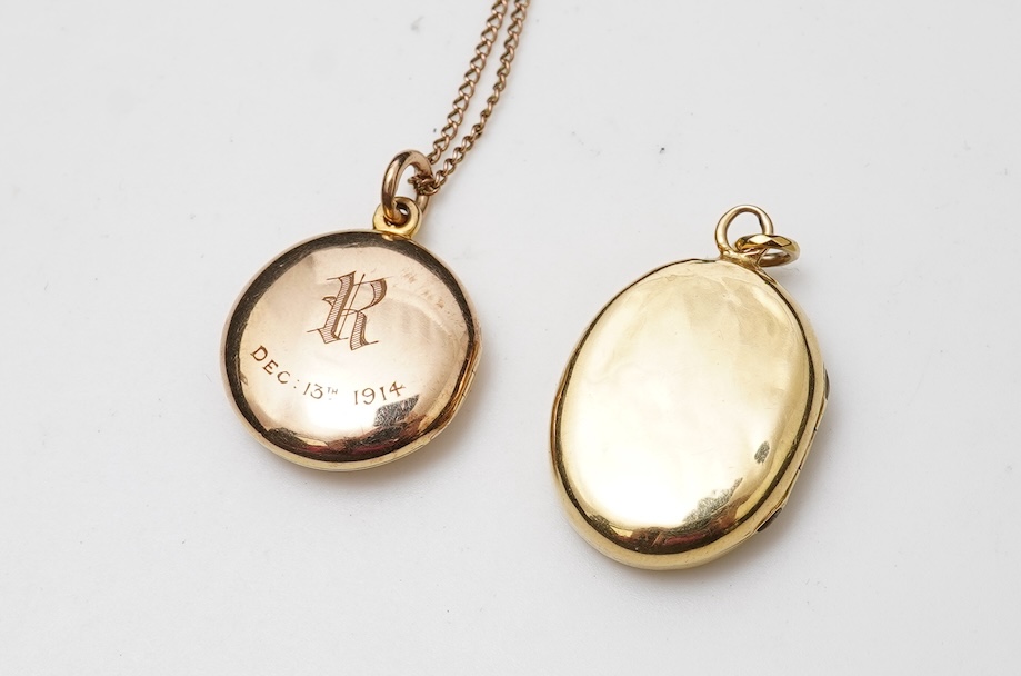Two gold lockets, early 20th century